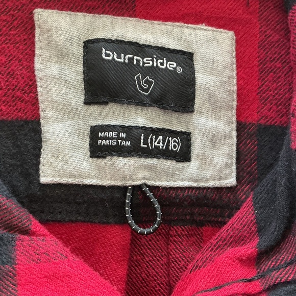 Burnside Buffalo Plaid Flannel Shirt Unisex Large (14-16) Lumberjack Outdoor - Picture 6 of 7